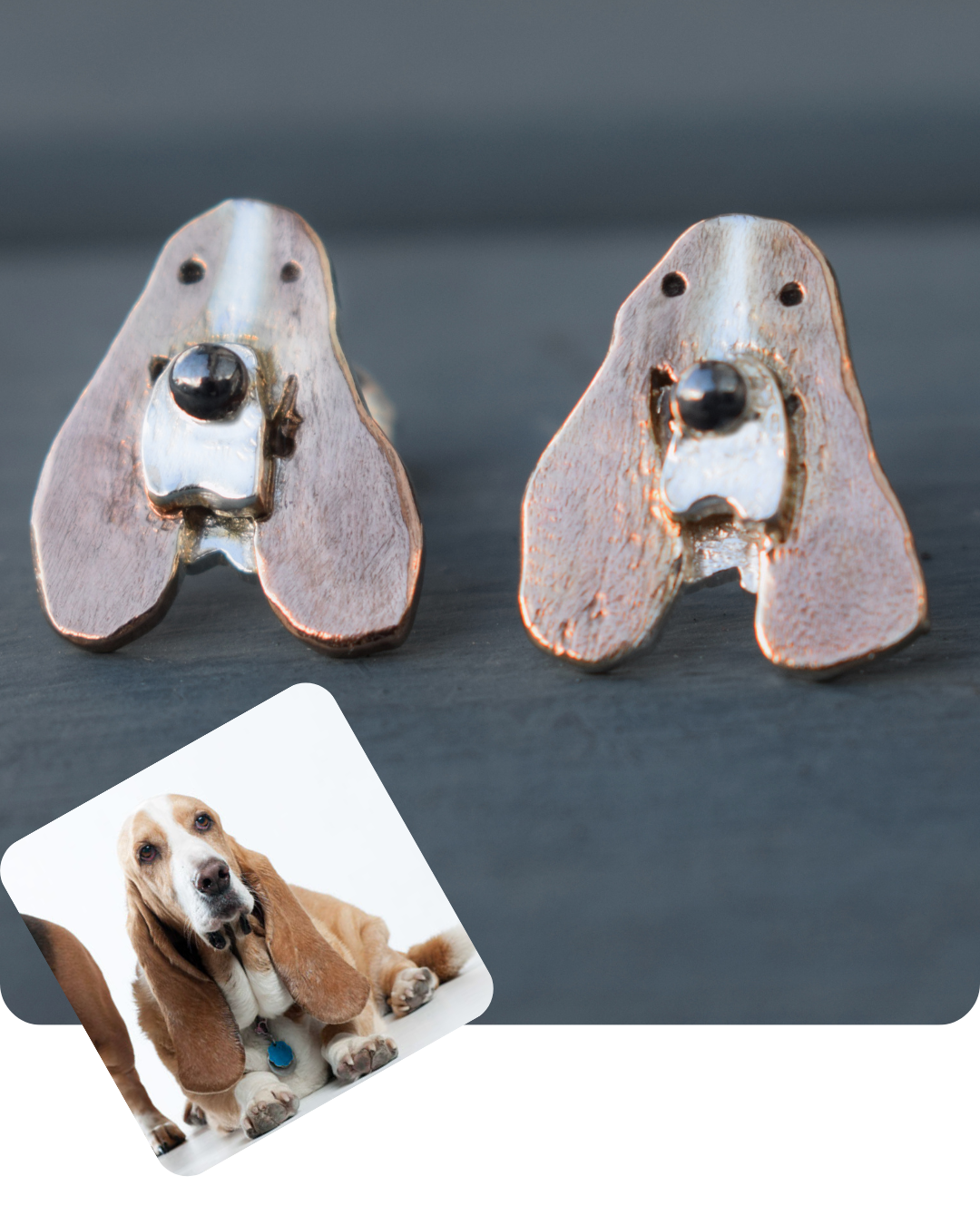 Custom Basset Hound Earrings
