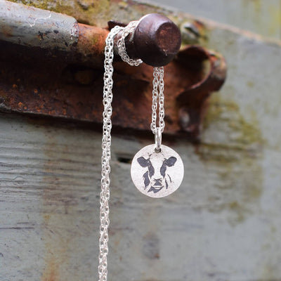 Tiny Friesian Cow Necklace