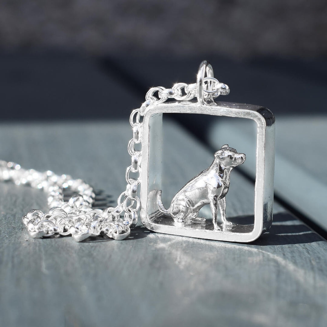 Silver Staffordshire Bull Terrier Necklace, dog necklace, staffy necklace