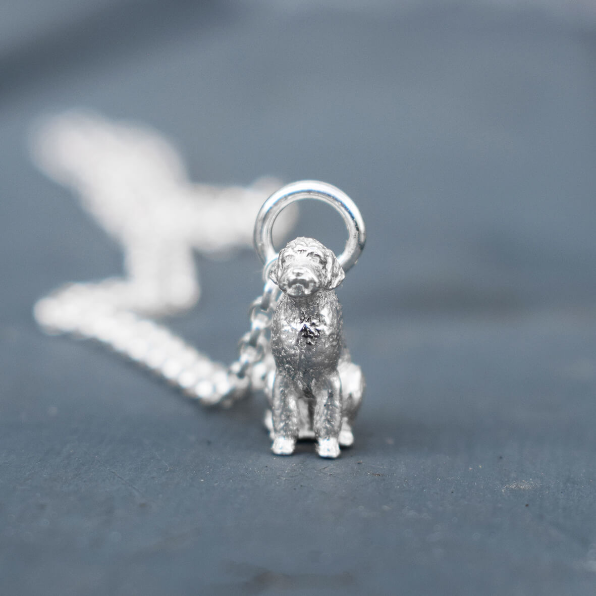 silver cockapoo necklace, cockapoo jewellery, silver dog necklace, cockapoo gift for woman, cockapoo memorial