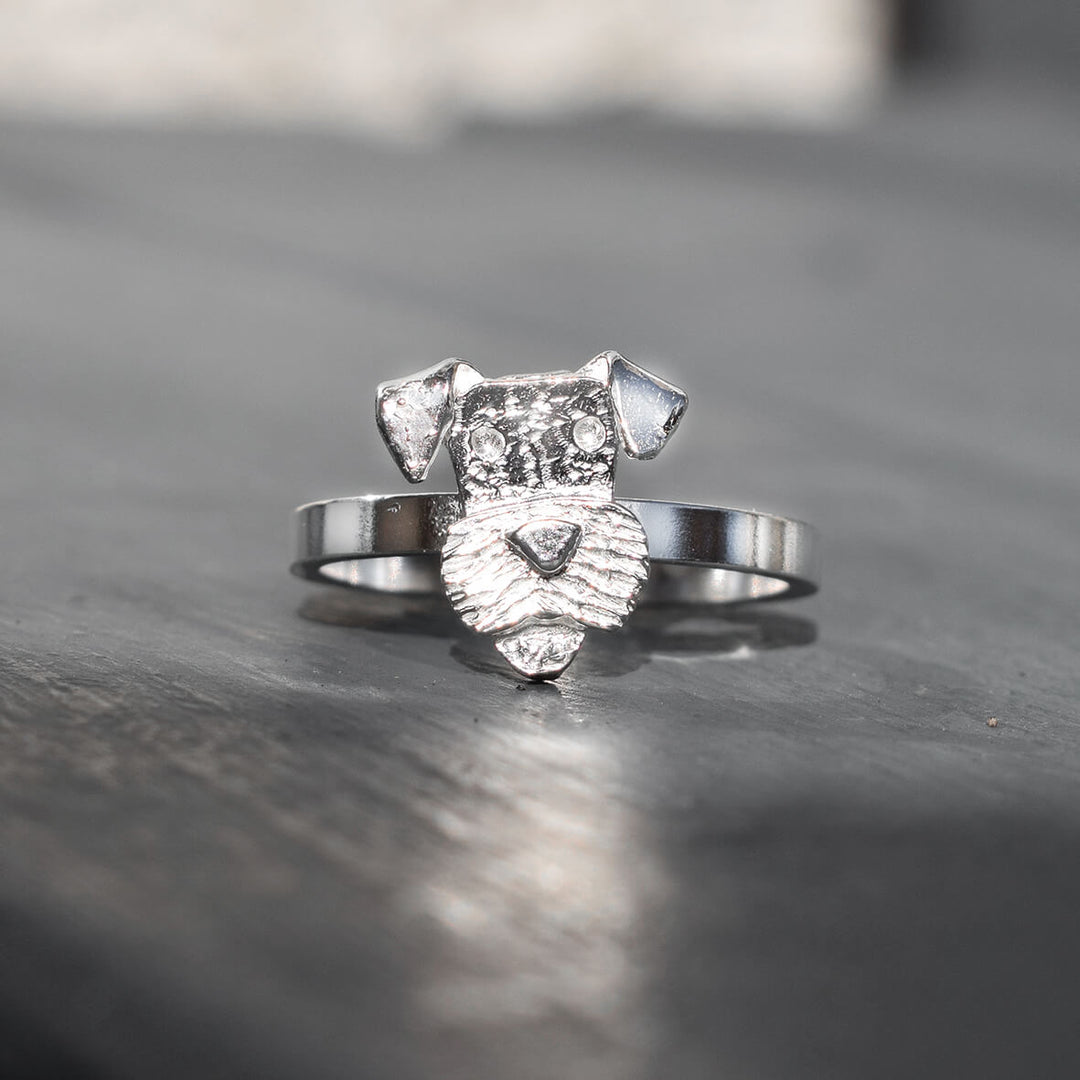 Airedale Terrier ring, silver dog ring, welsh terrier ring, Airedale Terrier gift for woman, Airedale Terrier jewellery