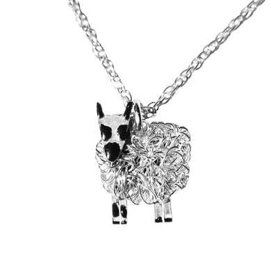 Silver Kerry Hill sheep necklace