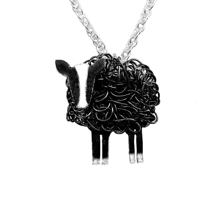 Silver Zwartbles sheep necklace - Fresh Fleeces, zwartbles sheep jewellery, zwartbles sheep jewelry, zwartbles sheep gift for her