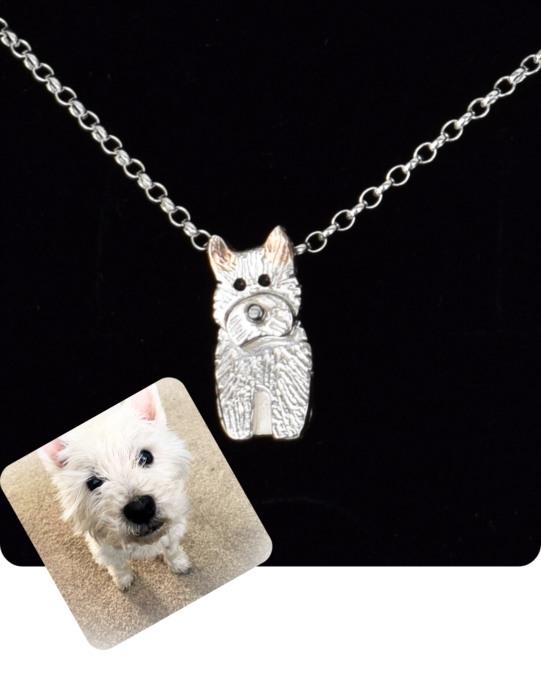 custom west highland terrier necklace, dog memorial necklace