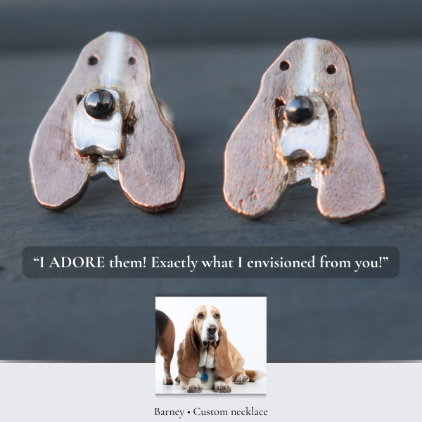 custom basset hound earrings, earrings that look like my dog