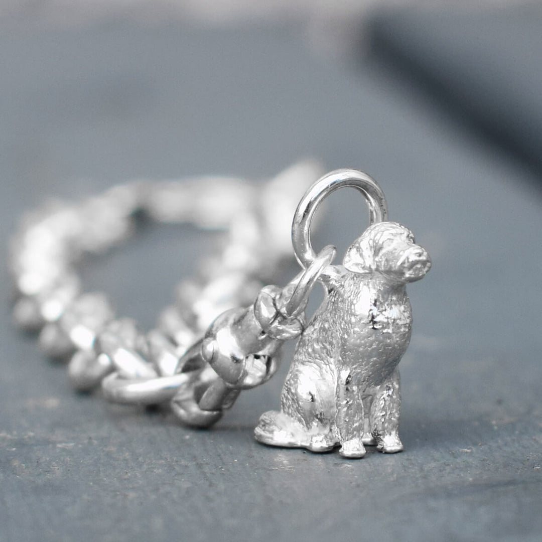 silver cockapoo bracelet, cockapoo charm, cockapoo jewellery