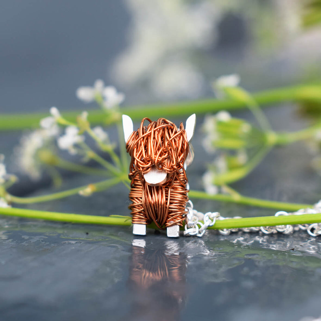 highland cow necklace, highland cow gifts for woman