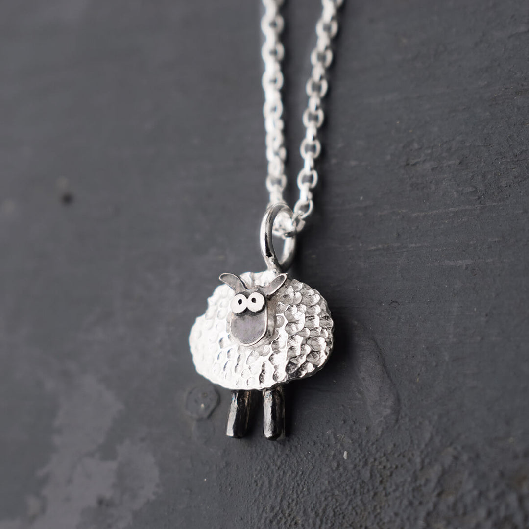 silver sheep necklace, irish necklace, lucky necklace
