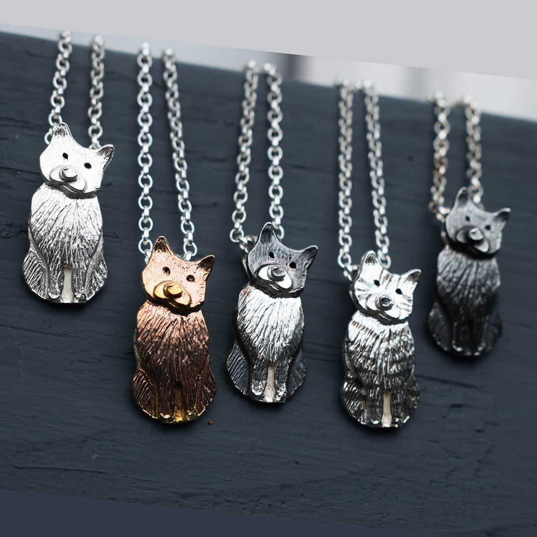 silver cat necklaces, cat jewellery, gift for cat lover