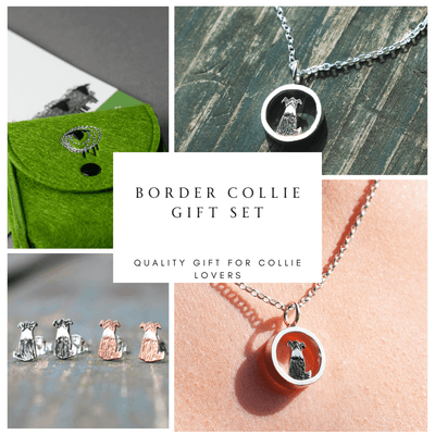border collie gift set, collie dog gift set, sheepdog gift set, border collie jewellery, collie jewellery, sheepdog jewellery