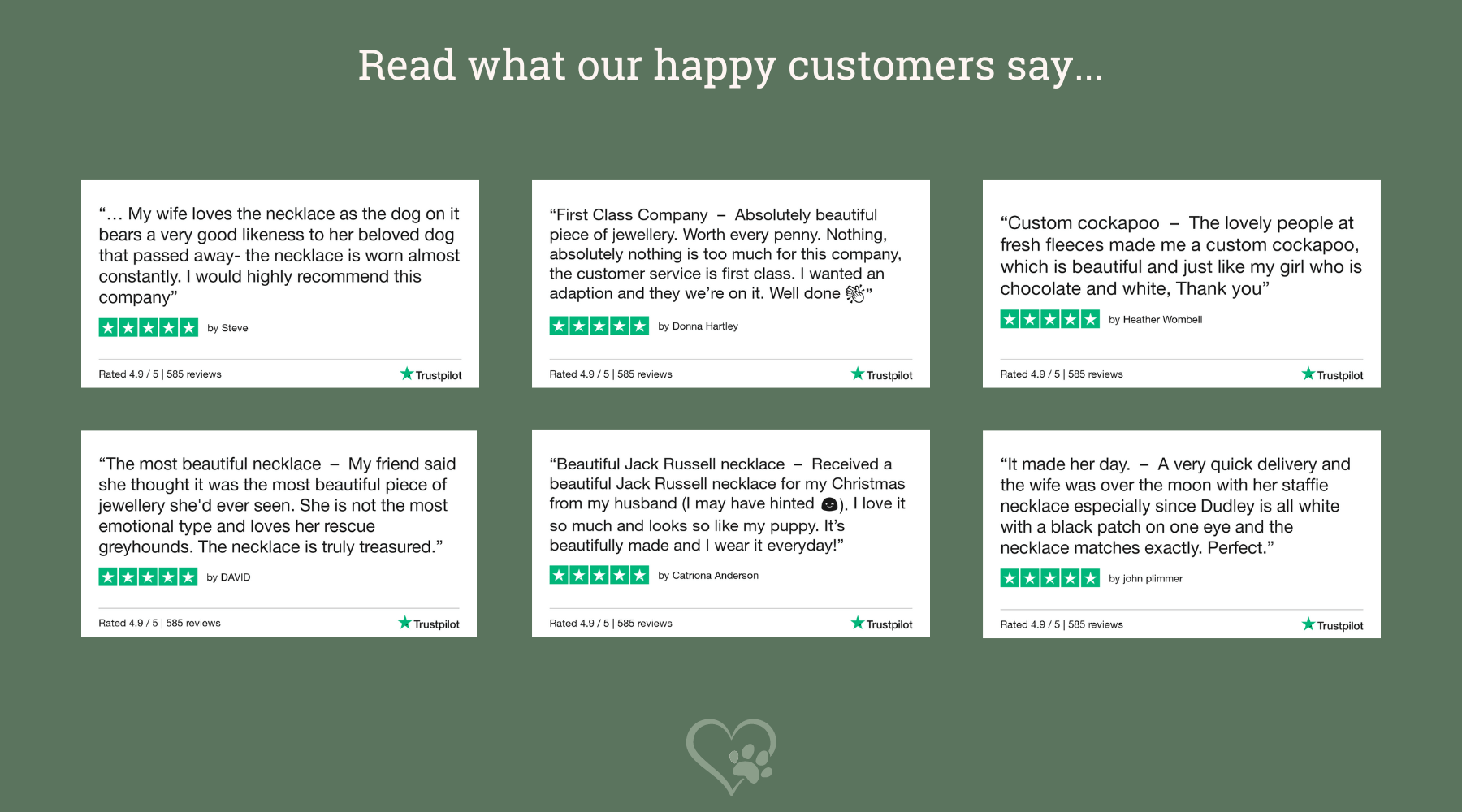 reviews of our dog jewellery