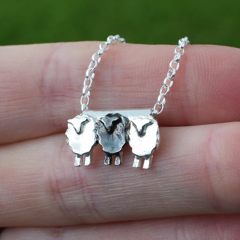 Silver Sheep Necklace, stand Out Jewellery, Individuality Symbol, Empowering necklace ,Gifts Of Inspiration, Unconventional Style, Distinct Pathways, Gifts From The Heart, Jewellery With Meaning ,Symbol Of Courage, Empowerment Charm, Jewellery With Message, flock of sheep necklace, sheep gift for daughter