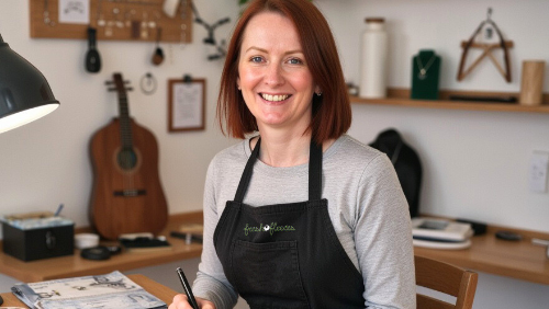 pet jewellery maker avril manderson in her jewellery studio