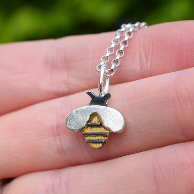 Silver & Gold Bee Necklace