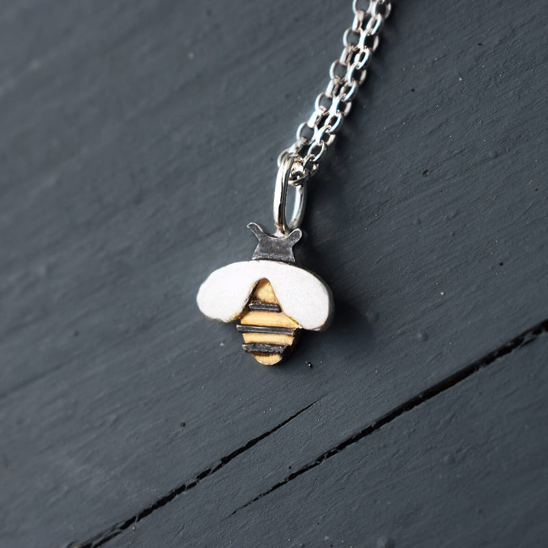 Silver & Gold Bee Necklace