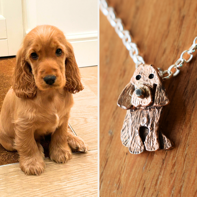 Ciri - puppy recreated in silver and rose gold
