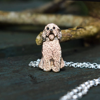 rose gold Cockapoo necklace, rose gold Cockapoo, rose gold dog necklace, rose gold Cockapoo present for her