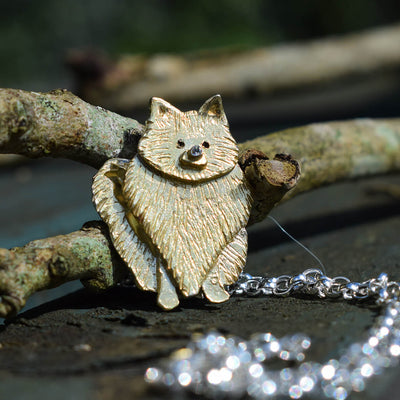 Pomeranian dog necklace, Pomeranian jewellery, Pomeranian pendant, dog necklace, silver dog jewellery, gift for dog lover, present for Pomeranian owner
