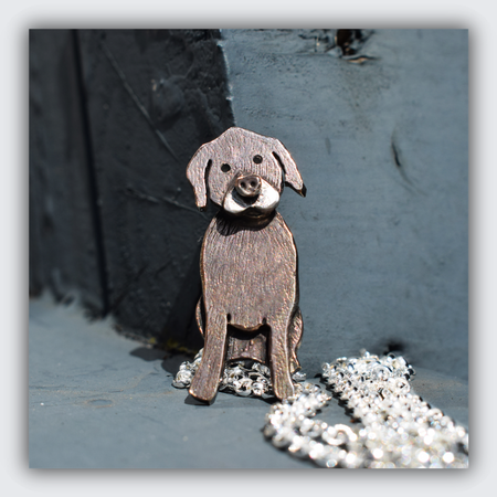 brown labrador custom memorial necklace