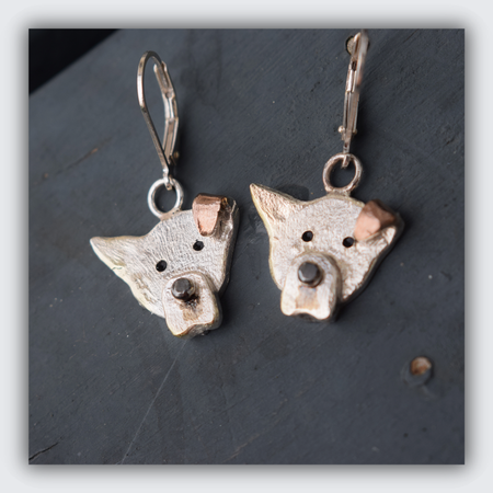 earrings that look like your dog, dog memorial earrings, drop dog earrings