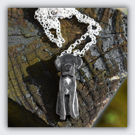 custom black dog necklace, custom dog jewellery
