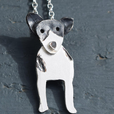 silver jack russell terrier necklace, jack russell necklace, silver dog necklace, gift for jack russell owner, jack russell present for woman, jack russell gift for her, silver jack russell, jack russell jewellery, silver dog jewellery
