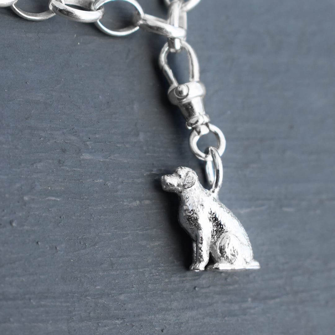 cockapoo charm, cockapoo bracelet, silver cockapoo jewellery, cockapoo gift for wife, silver dog bracelet
