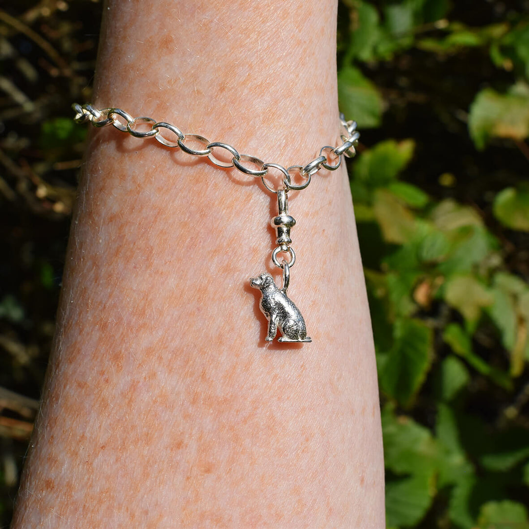 cockapoo charm, cockapoo bracelet, silver cockapoo jewellery, cockapoo gift for wife, silver dog bracelet