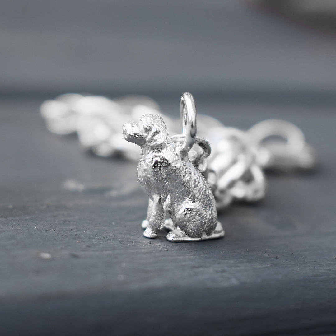 cockapoo charm, cockapoo bracelet, silver cockapoo jewellery, cockapoo gift for wife, silver dog bracelet