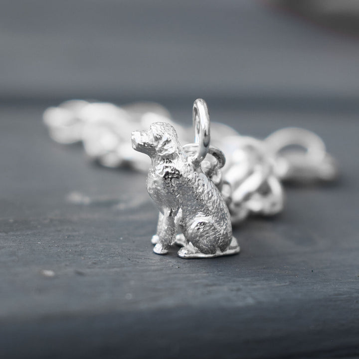 cockapoo charm, cockapoo bracelet, silver cockapoo jewellery, cockapoo gift for wife, silver dog bracelet