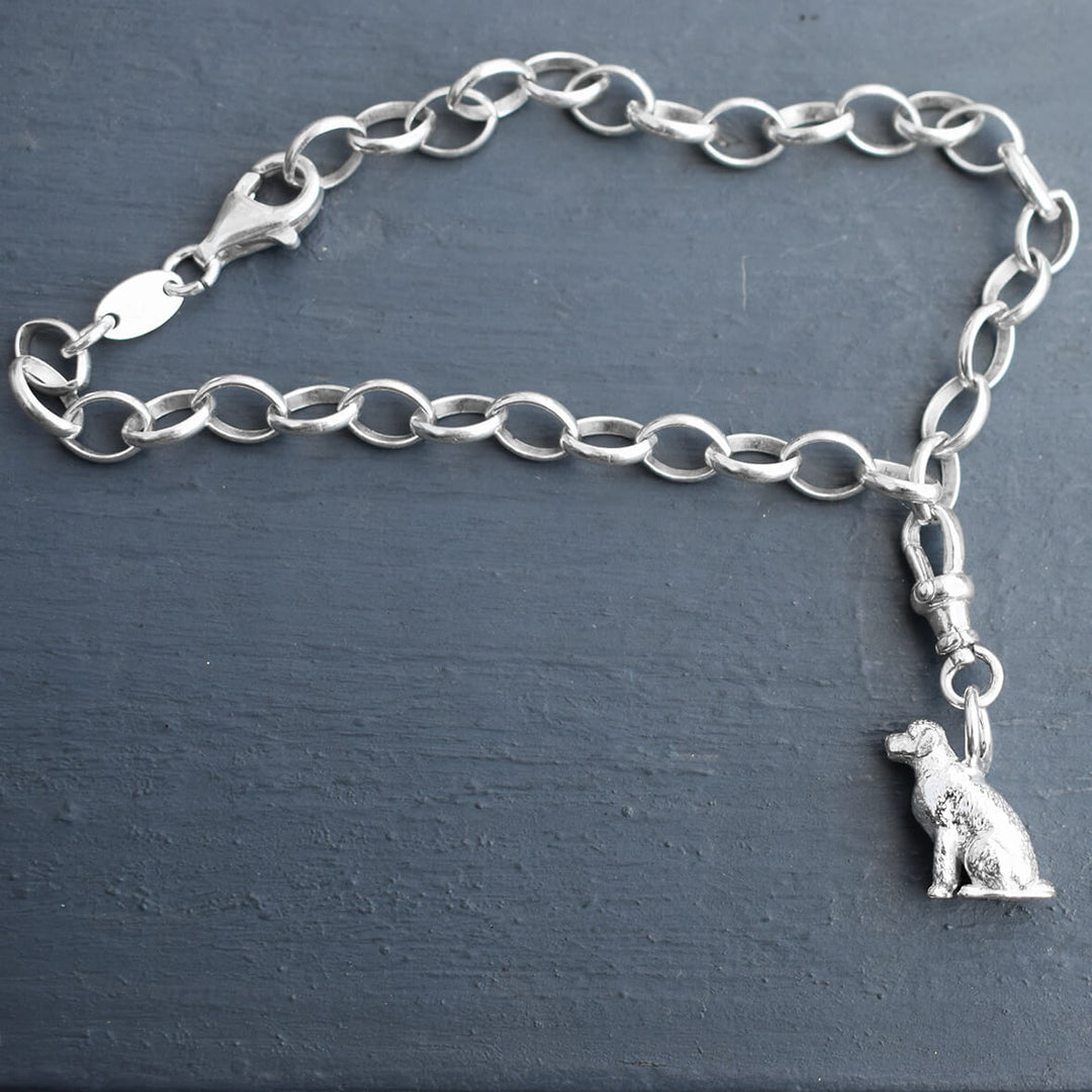 cockapoo charm, cockapoo bracelet, silver cockapoo jewellery, cockapoo gift for wife, silver dog bracelet