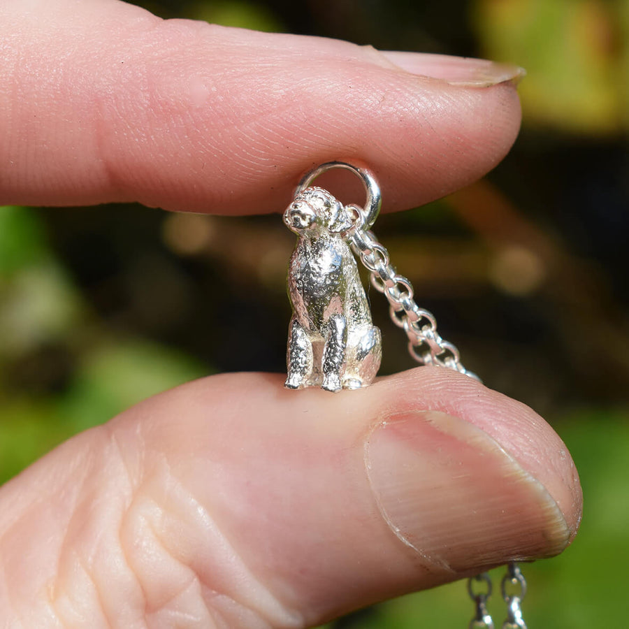 silver cockapoo necklace, cockapoo jewellery, silver dog necklace, cockapoo gift for woman, cockapoo memorial