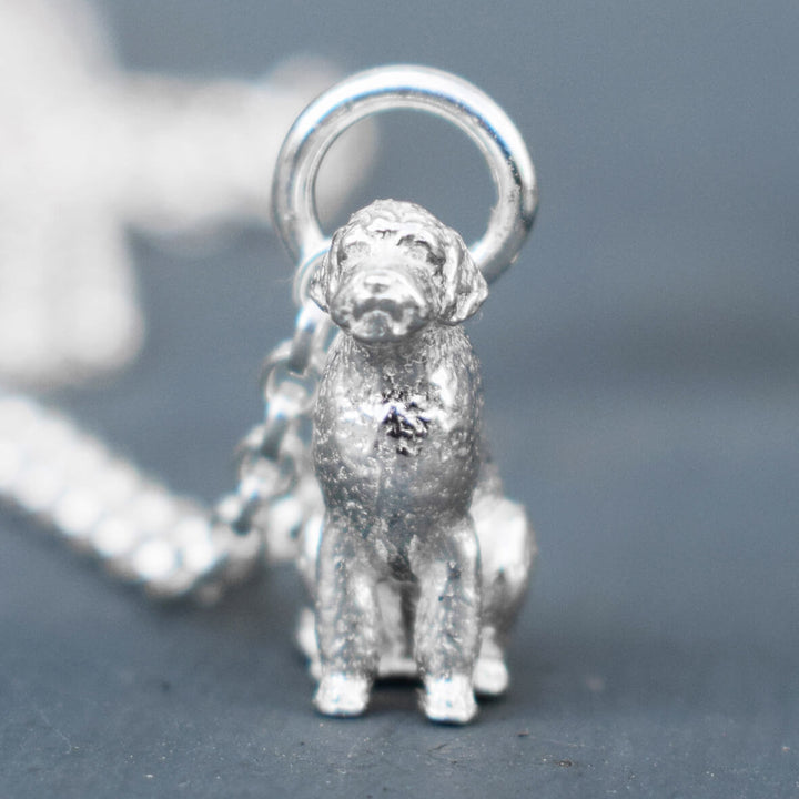 silver cockapoo necklace, cockapoo jewellery, silver dog necklace, cockapoo gift for woman, cockapoo memorial