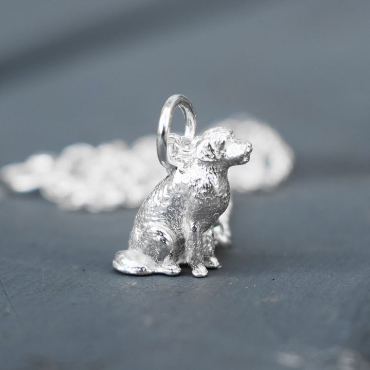silver cockapoo necklace, cockapoo jewellery, silver dog necklace, cockapoo gift for woman, cockapoo memorial