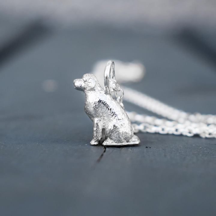 silver cockapoo necklace, cockapoo jewellery, silver dog necklace, cockapoo gift for woman, cockapoo memorial