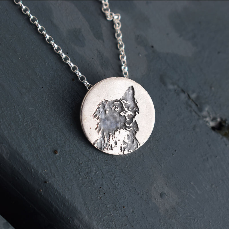 border collie necklace, silver dog necklace, sheepdog jewellery, sheepdog gift, sheepdog trials