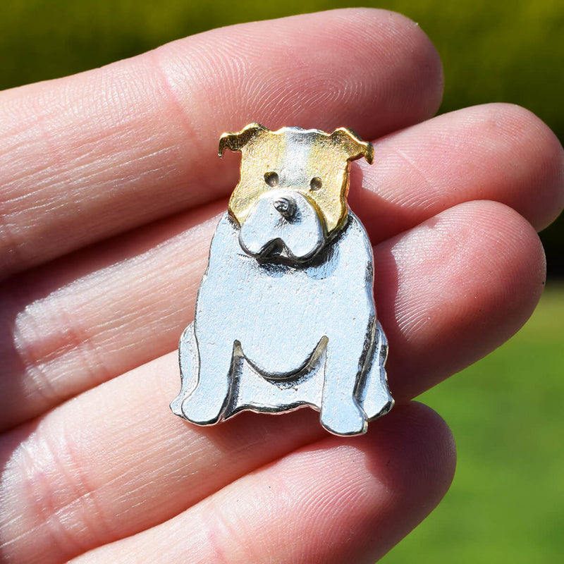 english bulldog brooch, bulldog brooch, silver dog brooch, gift for bulldog owner, bulldog gift for her, bulldog christmas present, bulldog present for wife, bulldog gift for mum, bulldog present for her