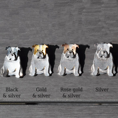 english bulldog brooch, bulldog brooch, silver dog brooch, gift for bulldog owner, bulldog gift for her, bulldog christmas present, bulldog present for wife, bulldog gift for mum, bulldog present for her