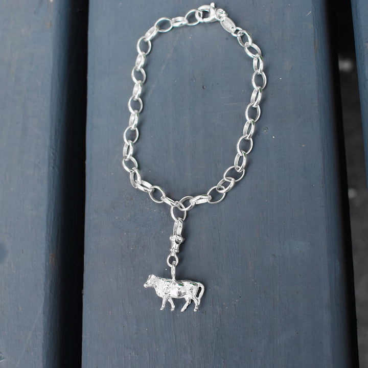Sterling Silver Cow Bracelet