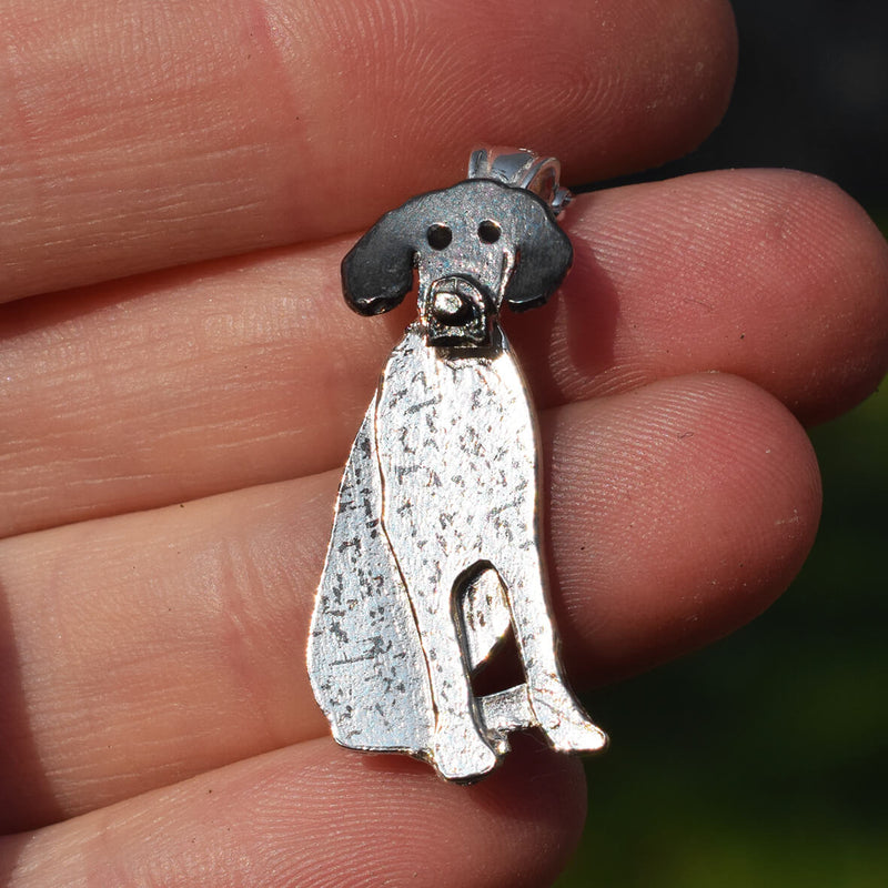 german shorthaired pointer necklace, german shorthaired pointer pendant, german shorthaired pointer jewellery, GSP necklace, GSP gift, GSP jewellery, silver GSP, GSP dog gifts