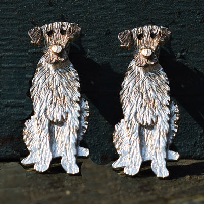 GSP cufflinks, pointer cufflinks, wire haired pointer cufflinks, silver dog cufflinks, dog gift for man, dog present for him, unusual dog gifts