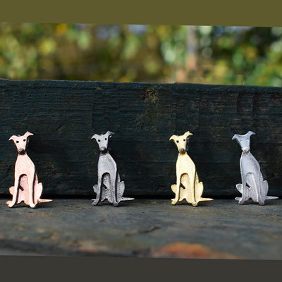 greyhound brooch, greyhound pin, silver dog brooch, greyhound gift for her, 
