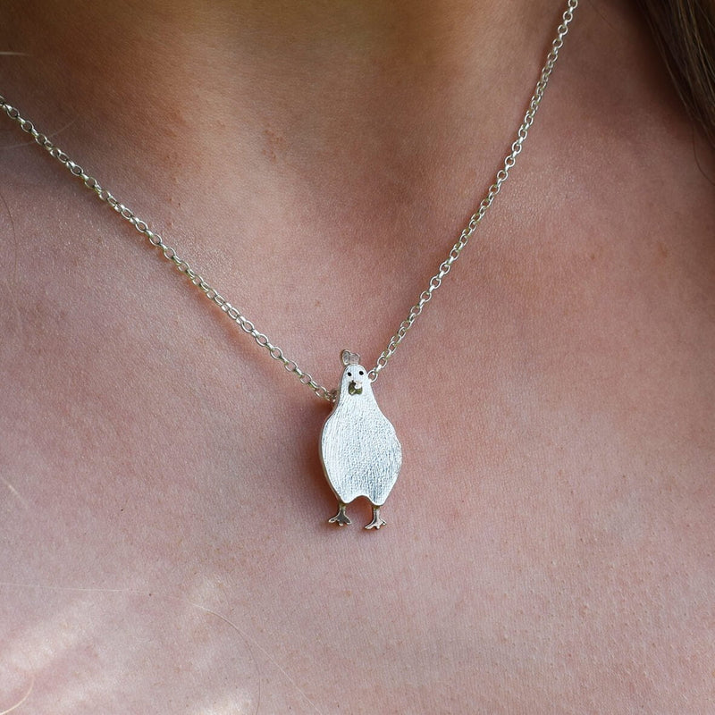 silver hen necklace, hen pendant, hen jewellery, hen gift for woman, hen present for her, silver hen jewellery, bird jewellery, chicken necklace, chicken jewellery, silver hen