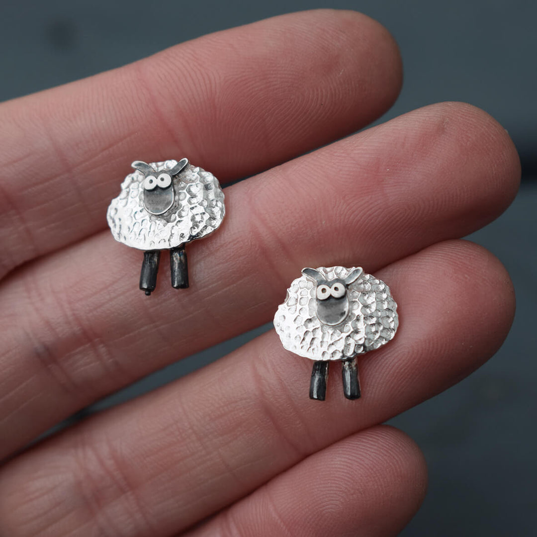 Lucky Clover Sheep Stud Earrings