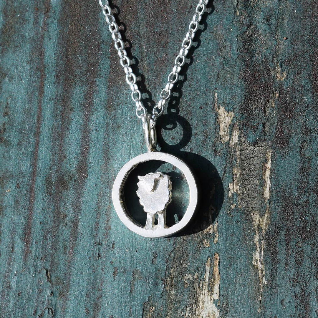 handmade sheep necklace, irish jewellery, irish jeweller, silver irish jewellery, silver sheep, welsh sheep gift, welsh jewellery, sheep necklace, sheep keepsake