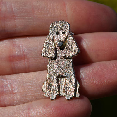 miniature poodle brooch, pooidle brooch, poodle jewellery, dog brooch, gift for poodle owner, poodle gift for wife, poodle present for woman
