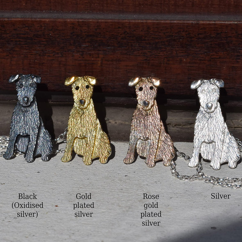 Patterdale terrier necklaces, Patterdale terrier jewellery, handmade dog jewellery, unusual Patterdale terrier presents, quality Patterdale terrier gifts