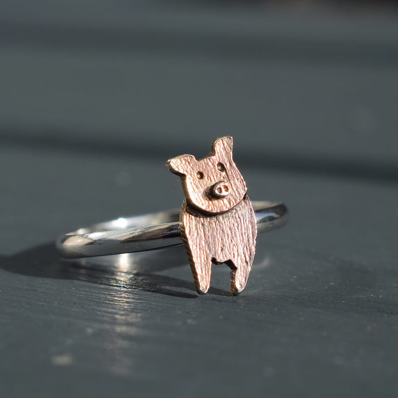 pig ring, piglet ring, silver pig ring, pig jewellery, gift for pig lover, pig present, pig gift for woman, pig gift idea, pig gift for wife, pig christmas present