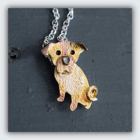 custom pug necklace, custom dog jewellery, pug crossbreed gift
