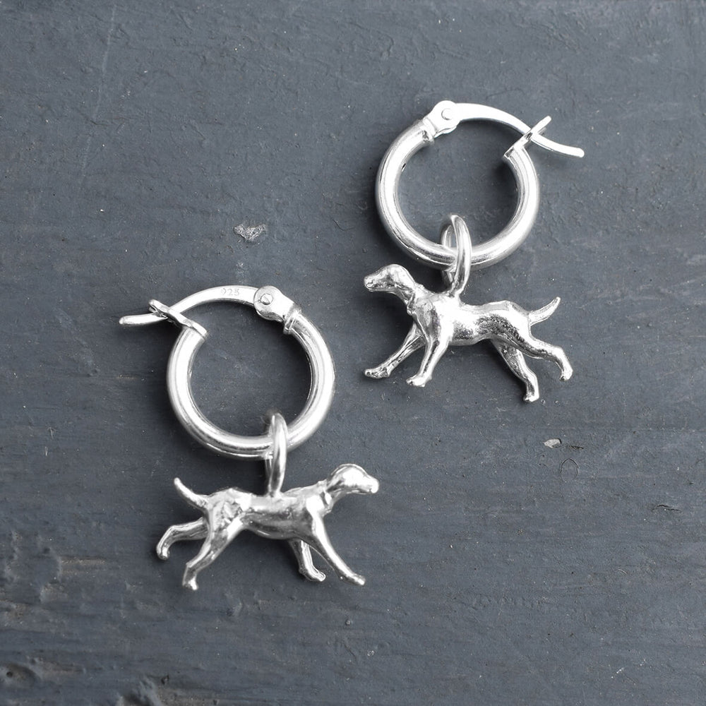 running dog earrings, silver dog earrings, hound dog earrings. dog hoop earrings, dog present for wife, dog memorial gift, dog loss present